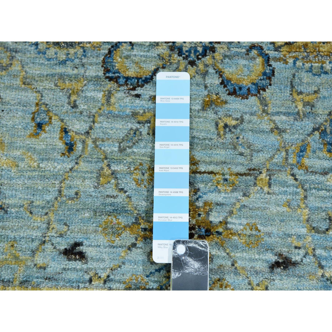 2'8" x 6'0" New Hand Knotted Blue Cotton Runner Oriental Rug - MOA10276031