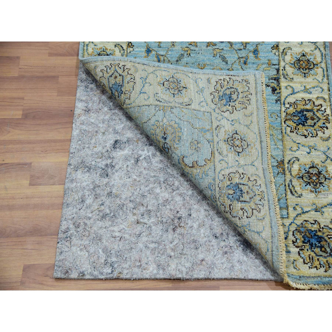 2'6" x 14'0" New Hand Knotted Blue Cotton Runner Oriental Rug - MOA10276033