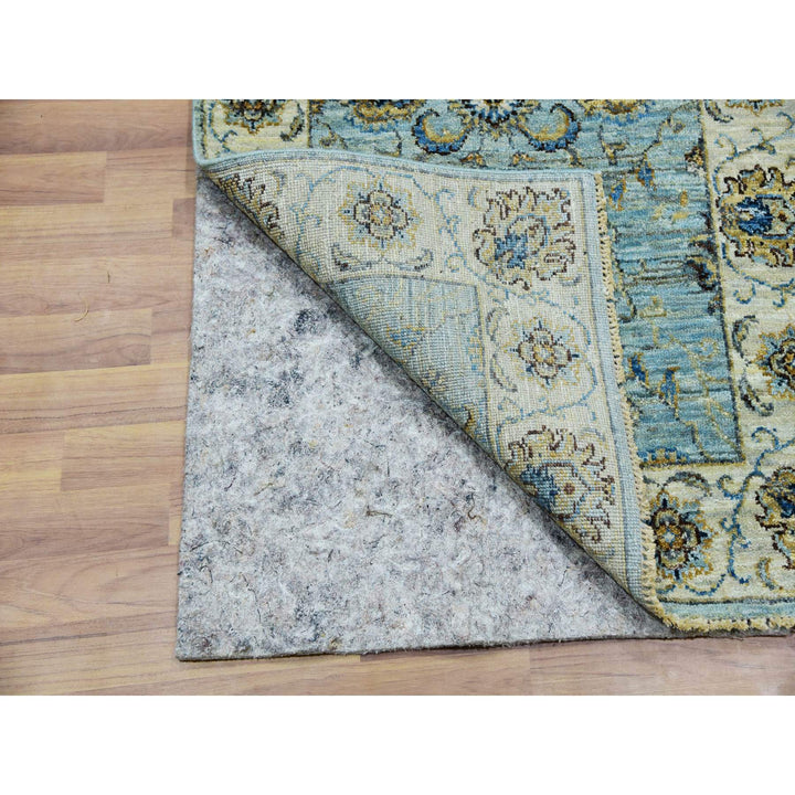 2'7" x 15'10" New Hand Knotted Blue Wool Runner Oriental Rug - MOA10276034