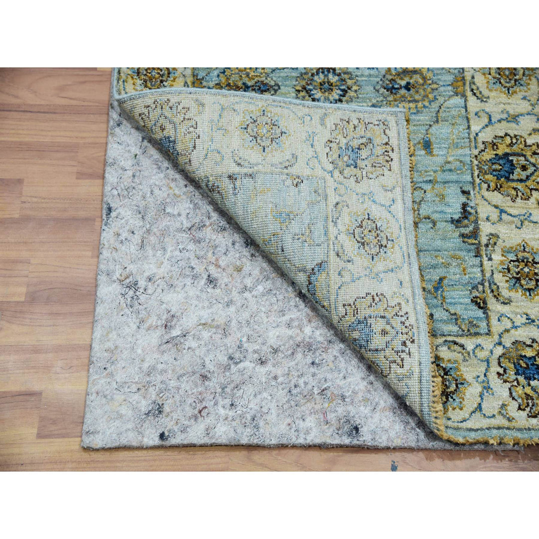 2'6" x 22'0" New Hand Knotted Blue Wool Runner Oriental Rug - MOA10276036