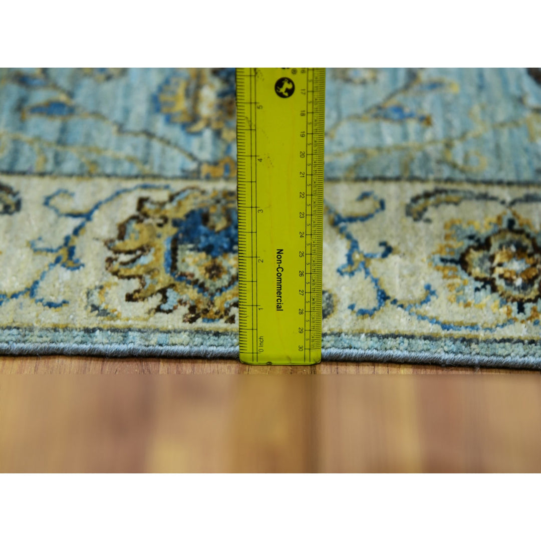 2'6" x 25'8" New Hand Knotted Blue Cotton Runner Oriental Rug - MOA10276037