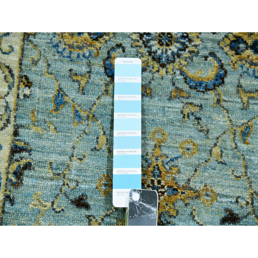 2'9" x 24'3" New Hand Knotted Blue Wool Runner Oriental Rug - MOA10276038