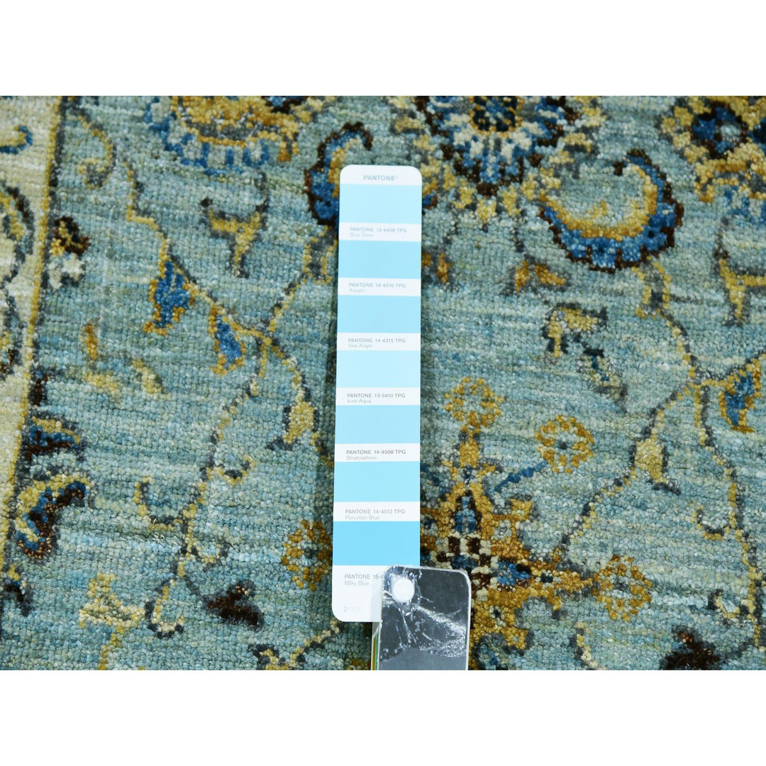 2'8" x 29'9" New Hand Knotted Blue Wool Runner Oriental Rug - MOA10276039