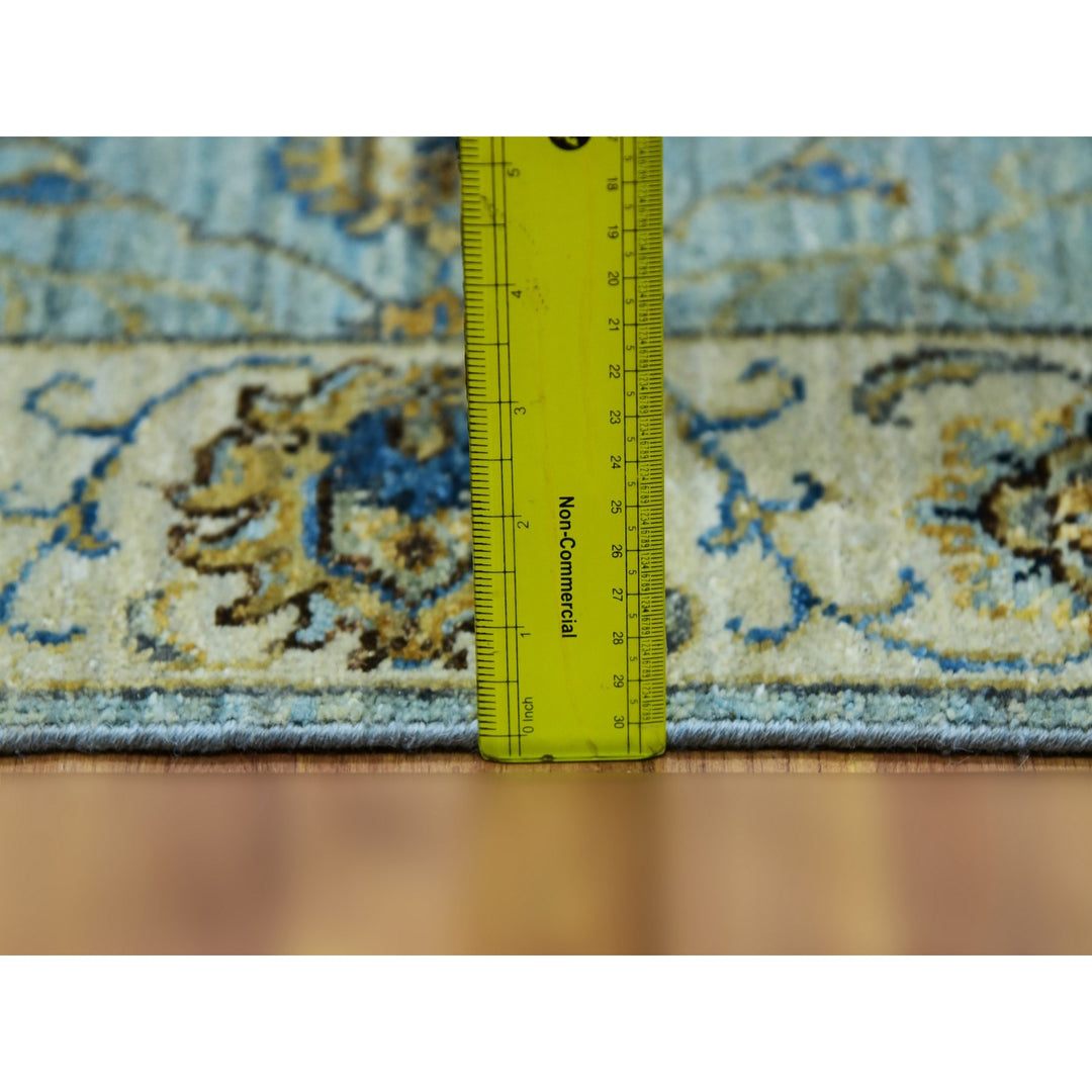 2'8" x 29'9" New Hand Knotted Blue Wool Runner Oriental Rug - MOA10276039