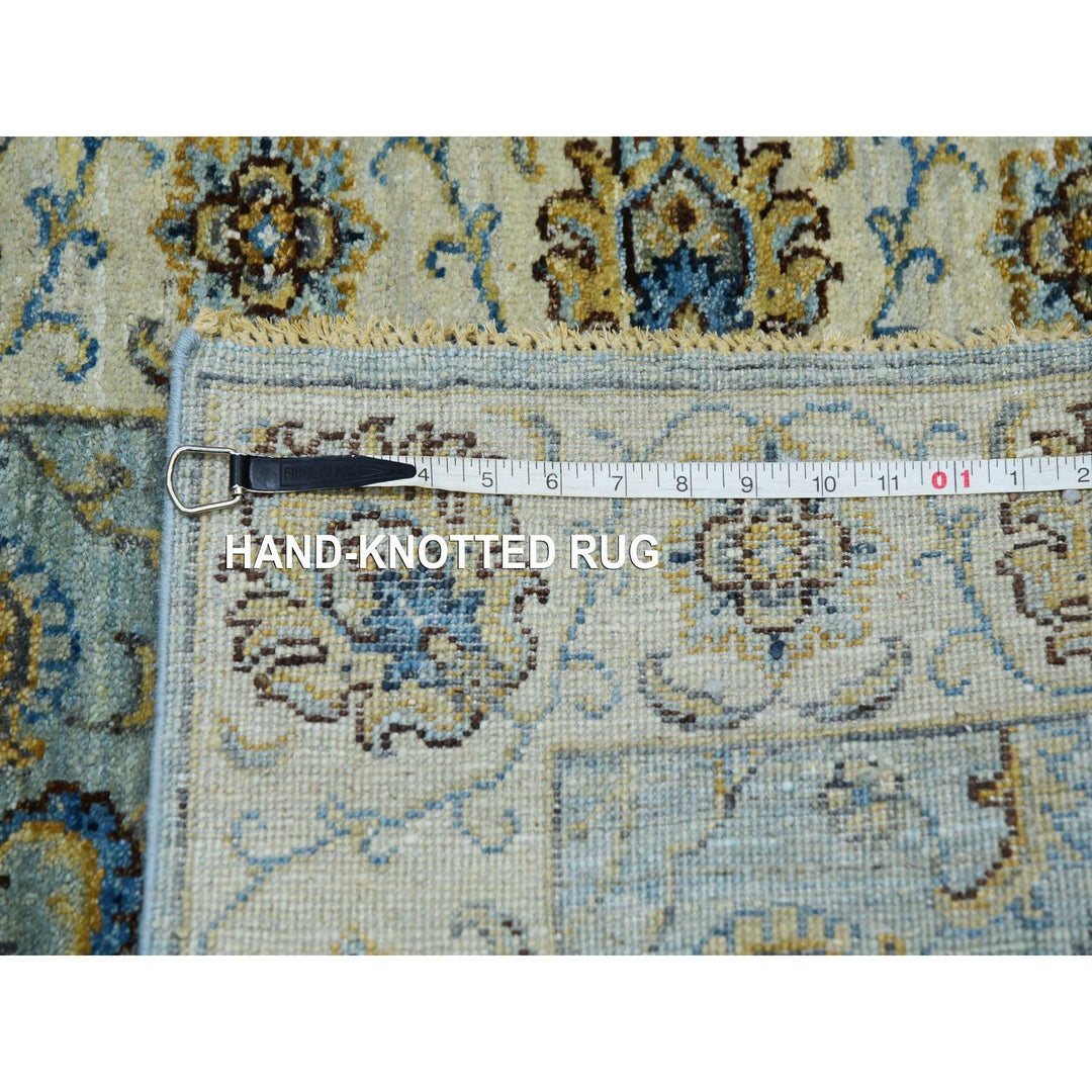 2'8" x 29'9" New Hand Knotted Blue Wool Runner Oriental Rug - MOA10276039