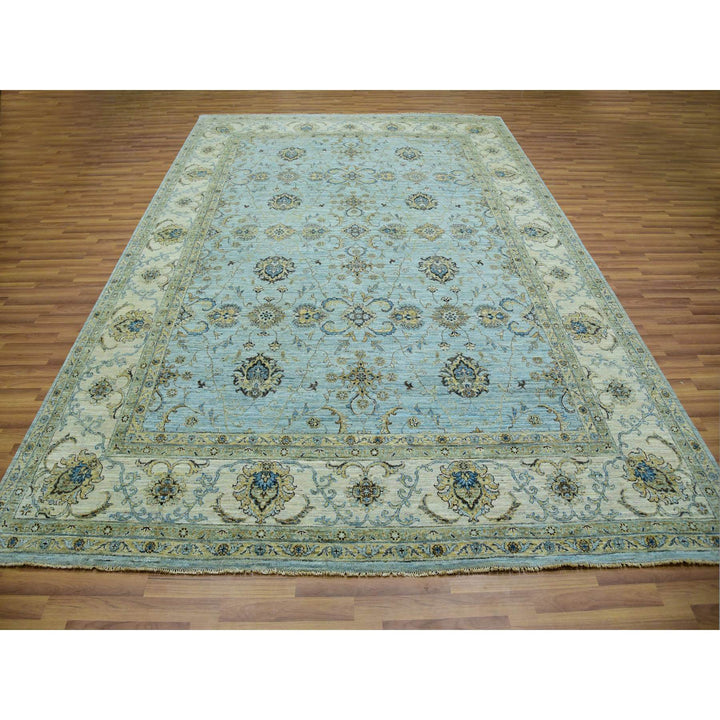 8'11" x 12'0" New Hand Knotted Blue Cotton Rectangle Oriental Rug - MOA10276042