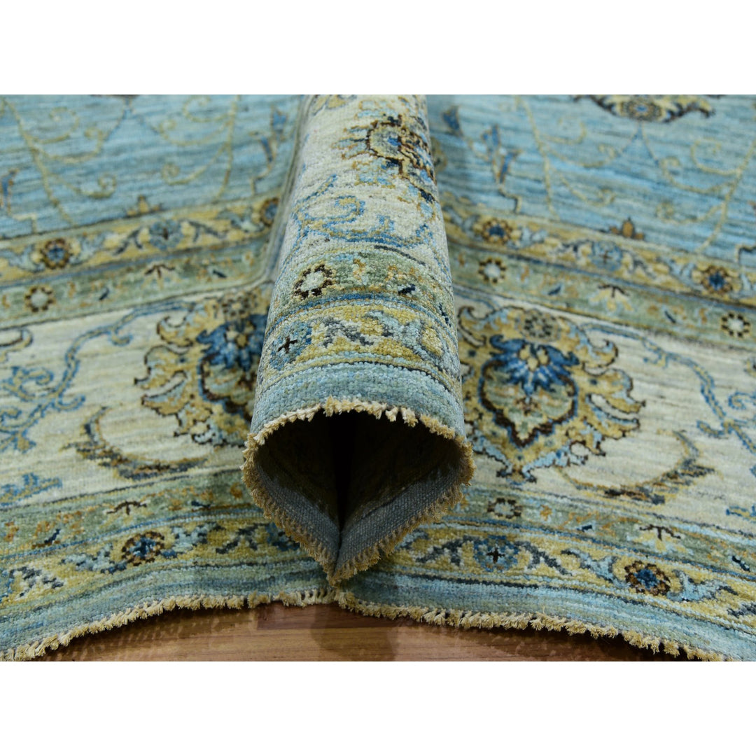 8'11" x 12'0" New Hand Knotted Blue Cotton Rectangle Oriental Rug - MOA10276042