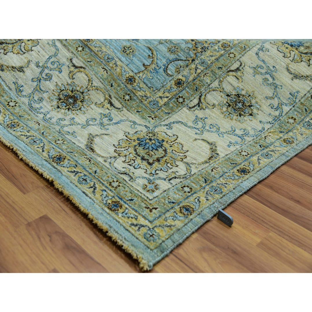 8'11" x 12'0" New Hand Knotted Blue Cotton Rectangle Oriental Rug - MOA10276042