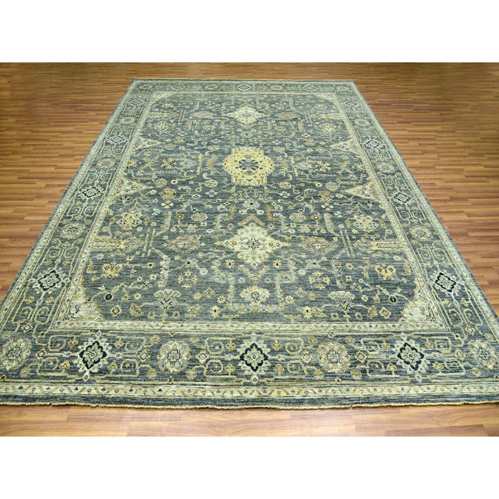 9'0" x 11'11" New Hand Knotted Grey Cotton Rectangle Oriental Rug - MOA10276043