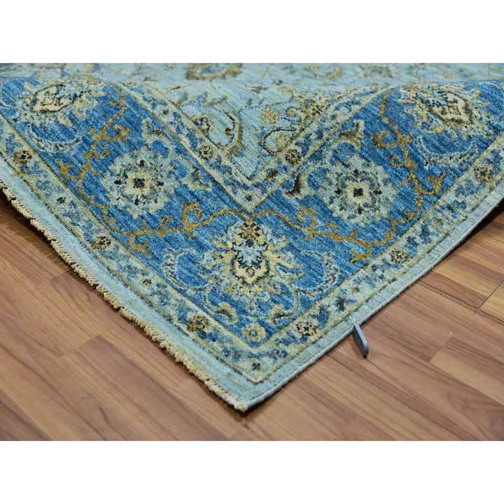 6'1" x 9'3" New Hand Knotted Blue Cotton Rectangle Oriental Rug - MOA10276045