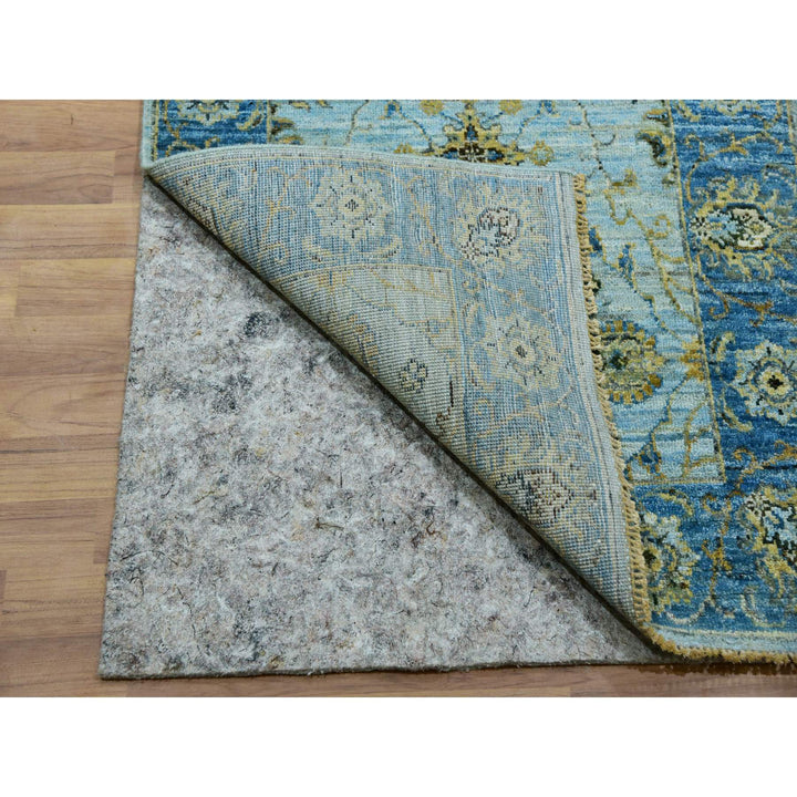 2'6" x 14'0" New Hand Knotted Blue Wool Runner Oriental Rug - MOA10276050