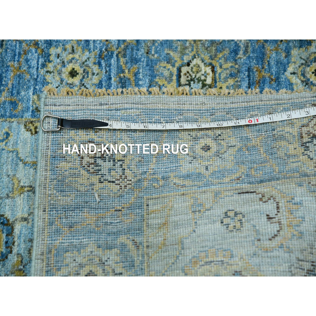 2'6" x 14'0" New Hand Knotted Blue Wool Runner Oriental Rug - MOA10276050