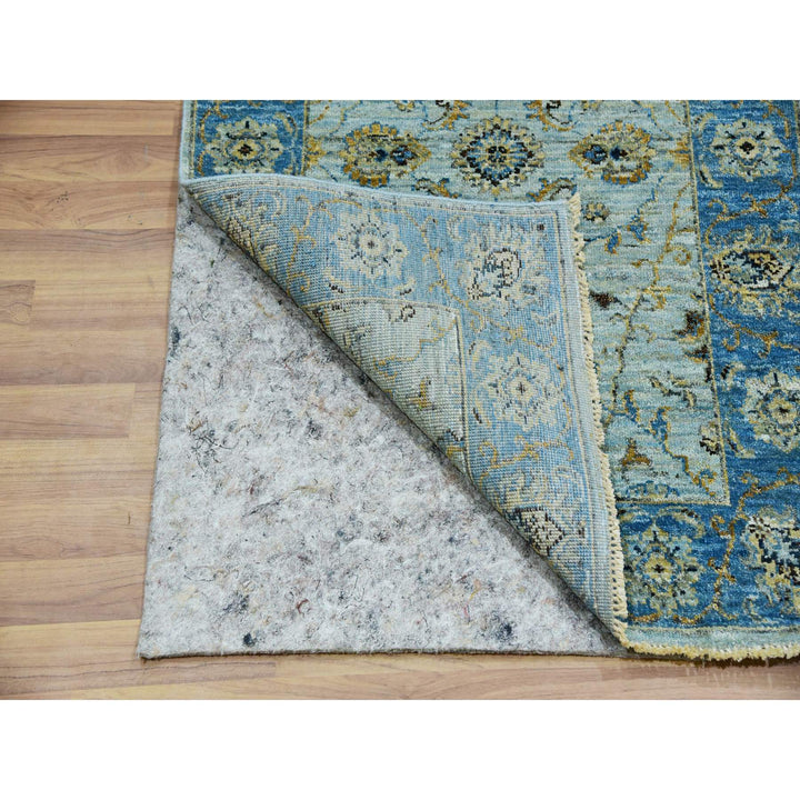 2'9" x 16'1" New Hand Knotted Blue Wool Runner Oriental Rug - MOA10276051