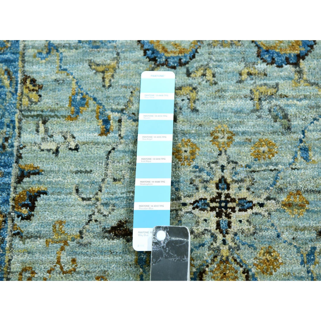 2'8" x 21'11" New Hand Knotted Blue Cotton Runner Oriental Rug - MOA10276052