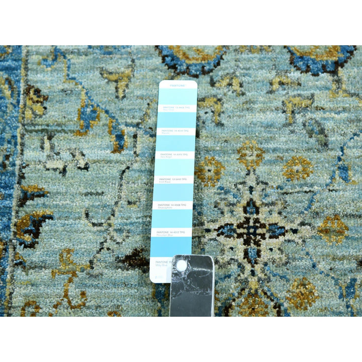 2'8" x 21'11" New Hand Knotted Blue Cotton Runner Oriental Rug - MOA10276052