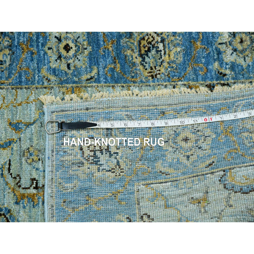 2'8" x 21'11" New Hand Knotted Blue Cotton Runner Oriental Rug - MOA10276052