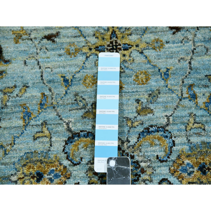 2'8" x 24'1" New Hand Knotted Blue Wool Runner Oriental Rug - MOA10276053