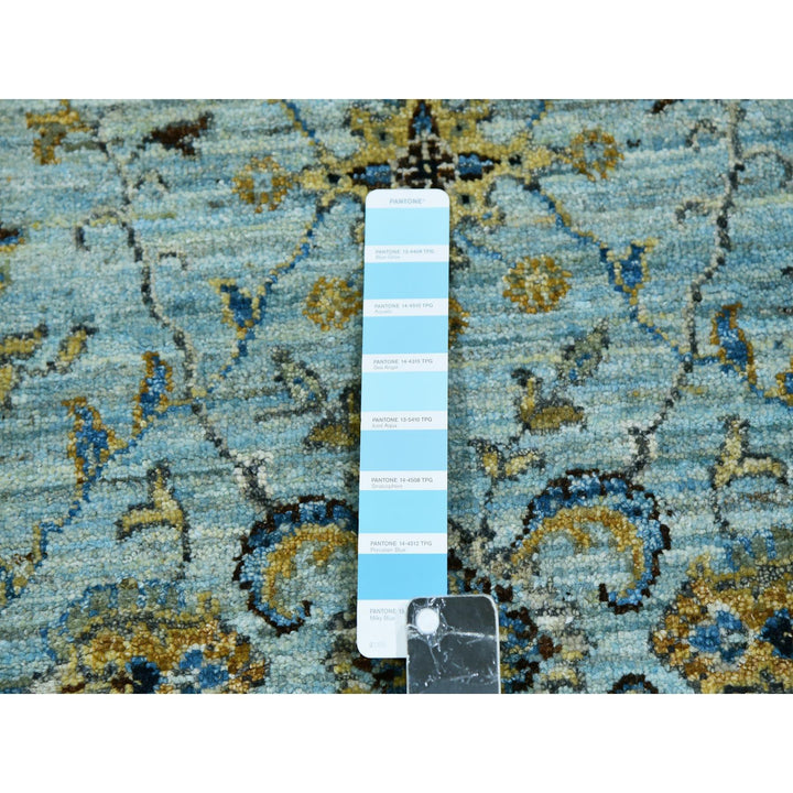 2'8" x 29'10" New Hand Knotted Blue Cotton Runner Oriental Rug - MOA10276054