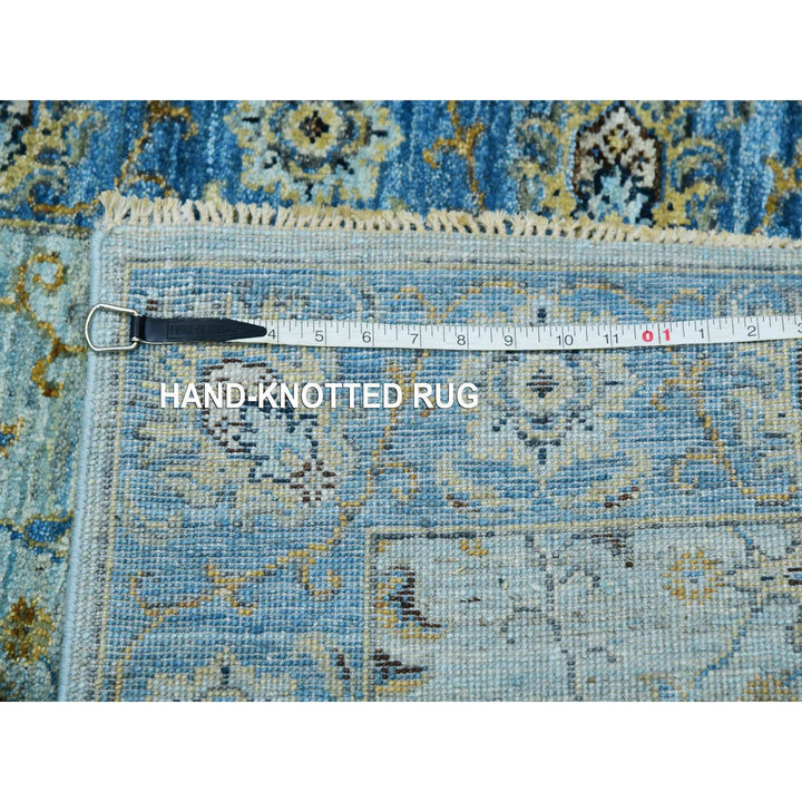 2'8" x 29'10" New Hand Knotted Blue Cotton Runner Oriental Rug - MOA10276054