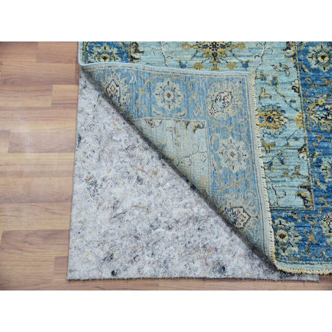 2'7" x 25'10" New Hand Knotted Blue Wool Runner Oriental Rug - MOA10276055