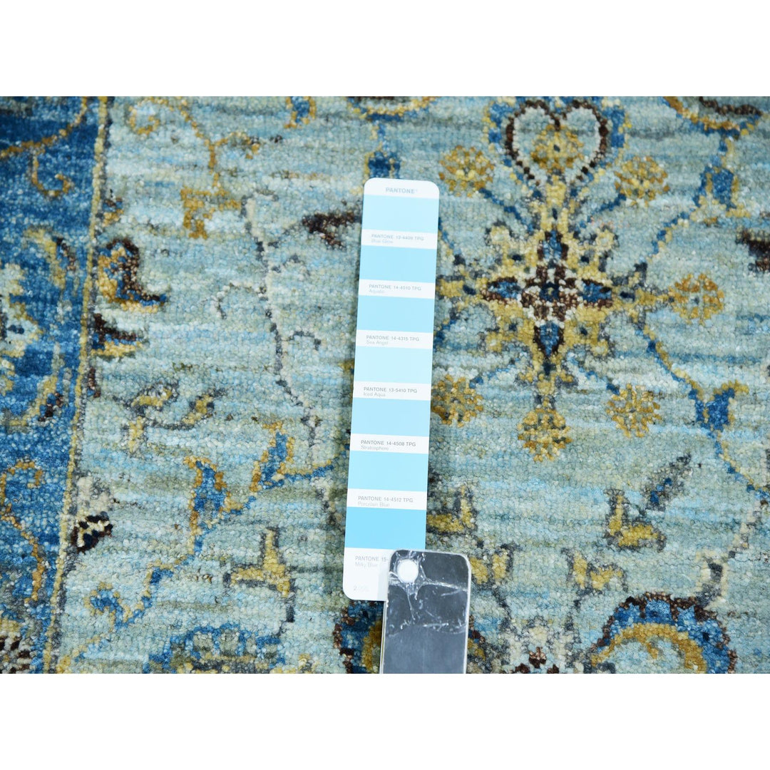 2'7" x 25'10" New Hand Knotted Blue Wool Runner Oriental Rug - MOA10276055