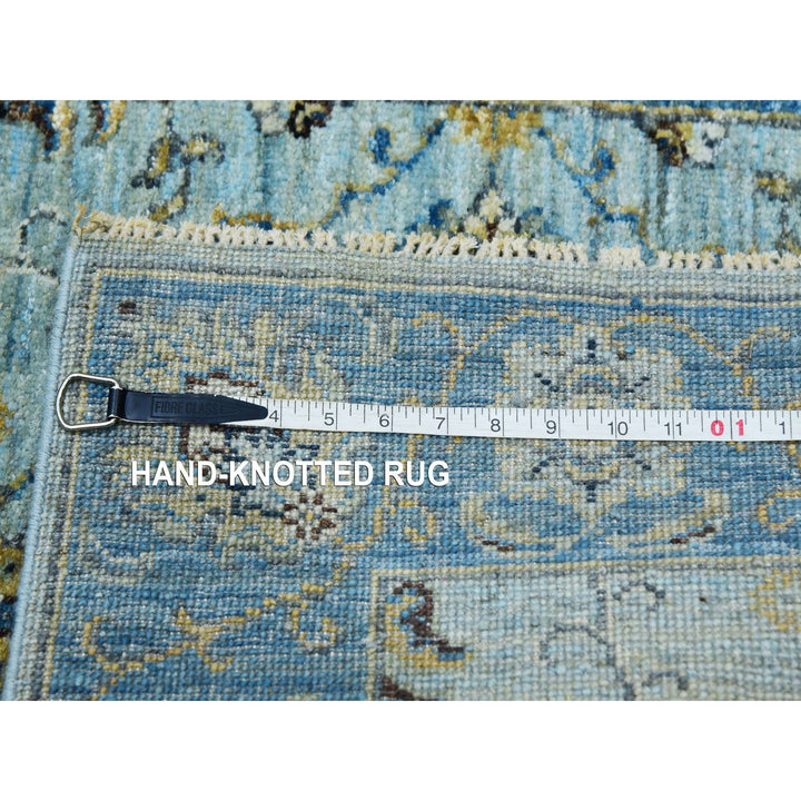 2'7" x 25'10" New Hand Knotted Blue Wool Runner Oriental Rug - MOA10276055