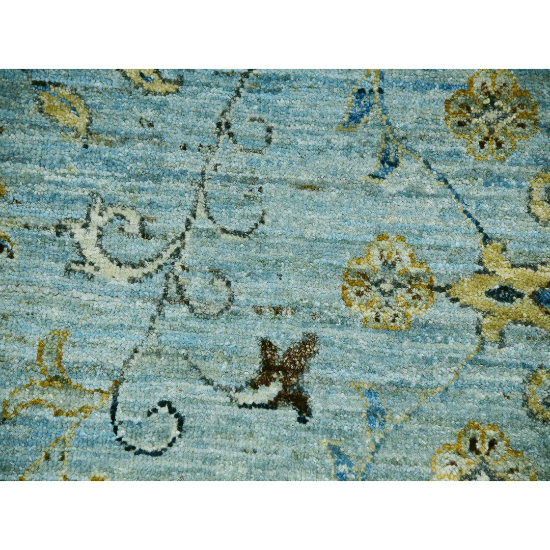 11'10" x 15'0" New Hand Knotted Blue Wool Rectangle Oriental Rug - MOA10276056