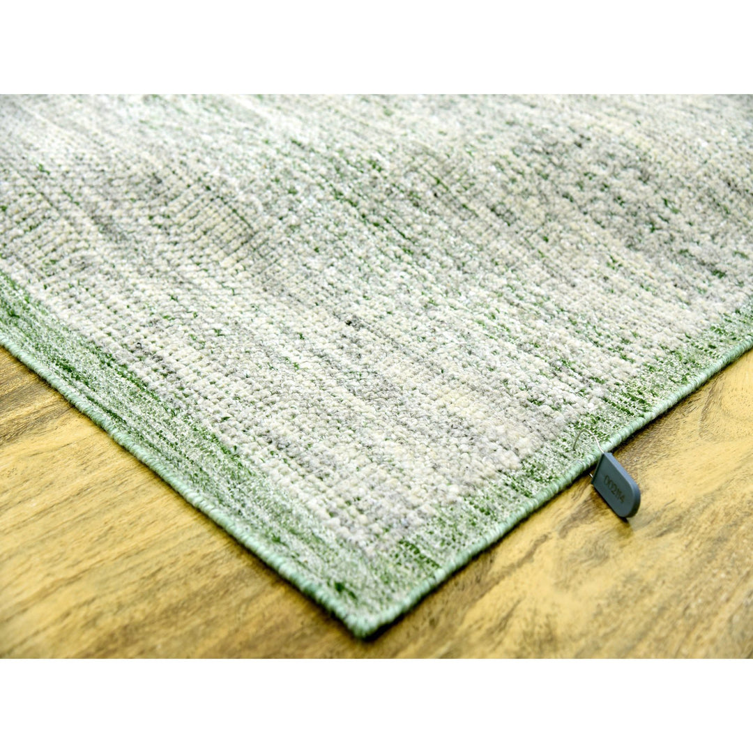 9'0" x 12'1" New Hand Knotted Green Cotton Rectangle Oriental Rug - MOA10276061