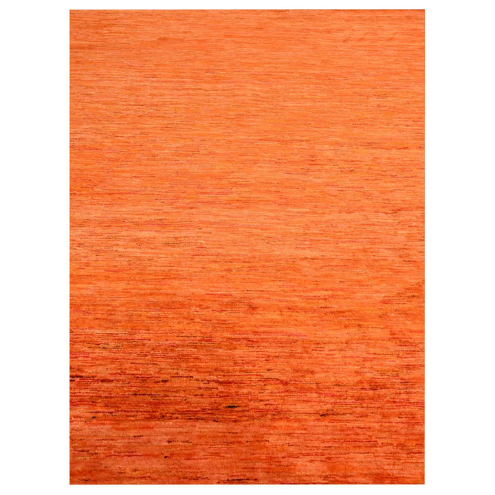 9'0" x 12'0" New Hand Knotted Orange Sari Silk Rectangle Oriental Rug - MOA10276069