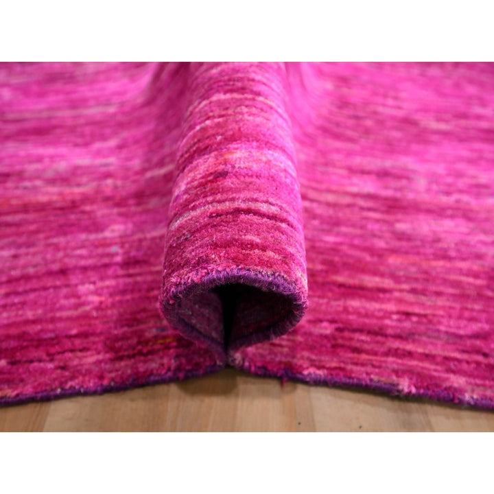 8'11" x 12'3" New Hand Knotted Pink Sari Silk Rectangle Oriental Rug - MOA10276075