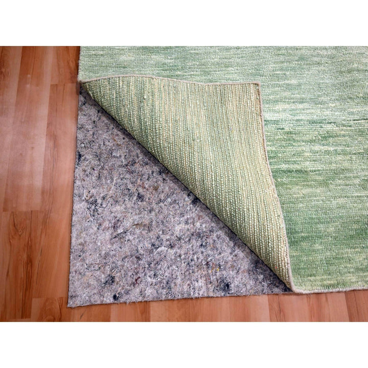 9'4" x 12'4" New Hand Knotted Green Wool Rectangle Oriental Rug - MOA10276080