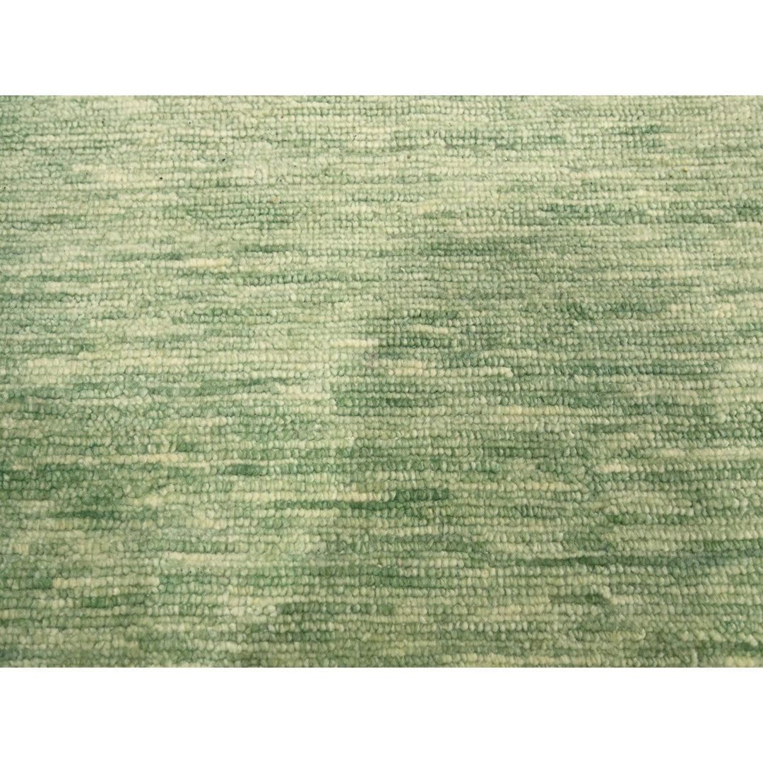 9'4" x 12'4" New Hand Knotted Green Wool Rectangle Oriental Rug - MOA10276080