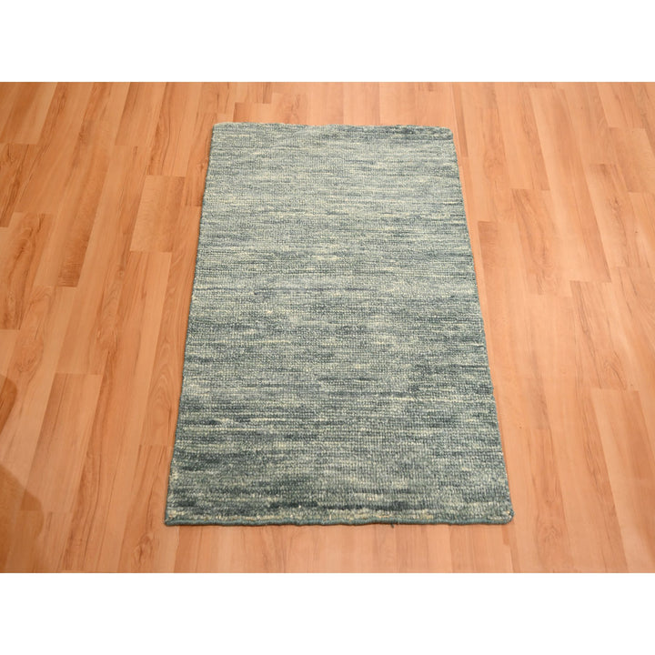 2'0" x 3'0" New Hand Knotted Grey Wool Rectangle Oriental Rug - MOA10276097