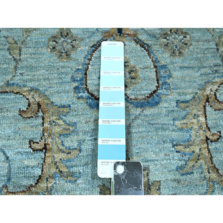 12'0" x 18'1" New Hand Knotted Blue Wool Rectangle Oriental Rug - MOA10276106