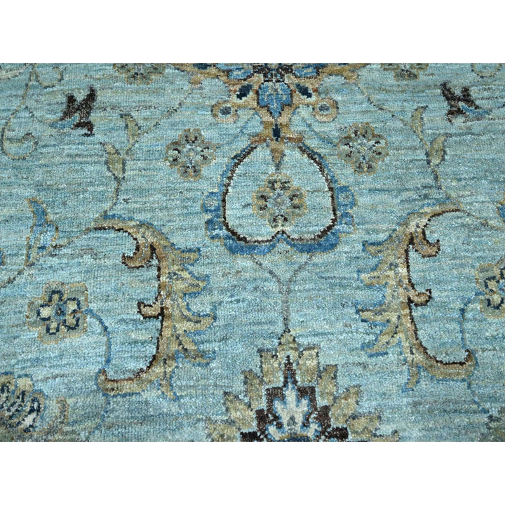 12'0" x 18'1" New Hand Knotted Blue Wool Rectangle Oriental Rug - MOA10276106