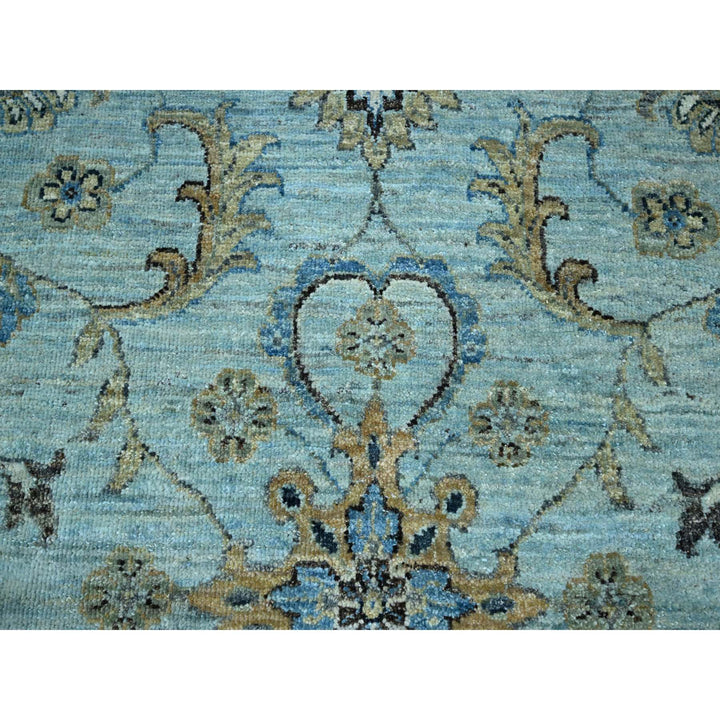 12'2" x 15'3" New Hand Knotted Blue Wool Rectangle Oriental Rug - MOA10276107