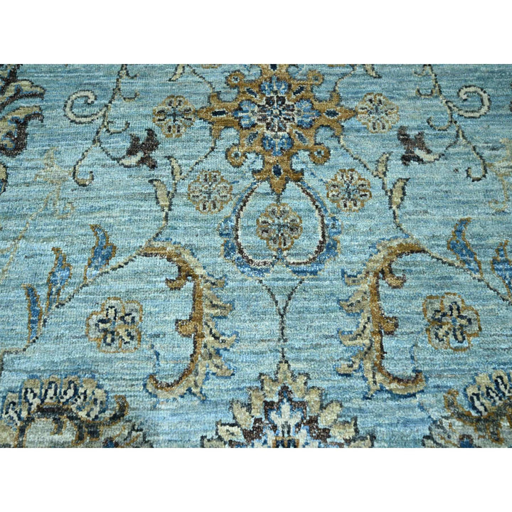 9'11" x 13'10" New Hand Knotted Blue Wool Rectangle Oriental Rug - MOA10276108