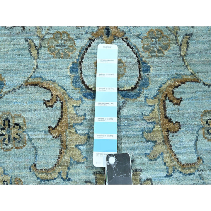 10'2" x 10'3" New Hand Knotted Blue Wool Square Oriental Rug - MOA10276109