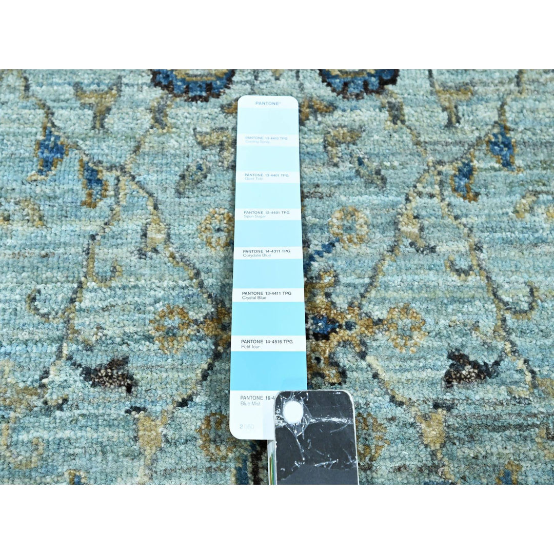 2'6" x 29'10" New Hand Knotted Blue Wool Runner Oriental Rug - MOA10276111