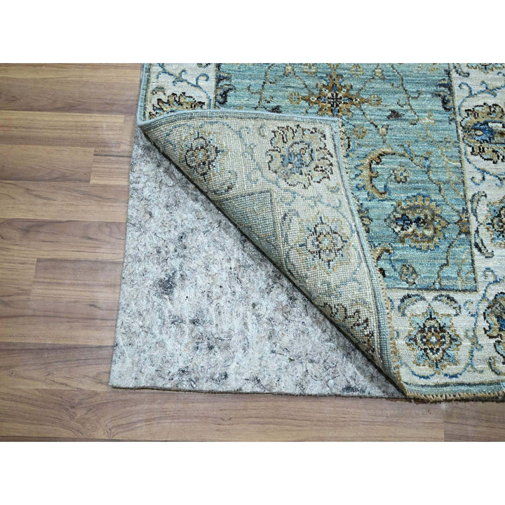 2'6" x 25'7" New Hand Knotted Blue Wool Runner Oriental Rug - MOA10276112