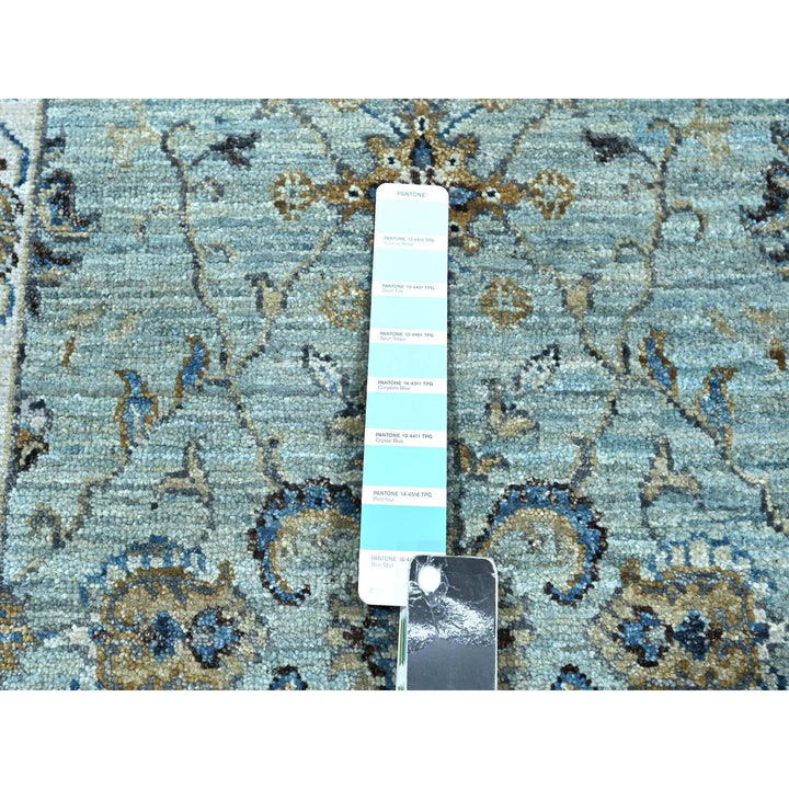 2'6" x 25'7" New Hand Knotted Blue Wool Runner Oriental Rug - MOA10276112