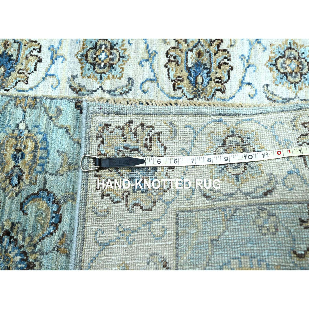 2'6" x 25'7" New Hand Knotted Blue Wool Runner Oriental Rug - MOA10276112