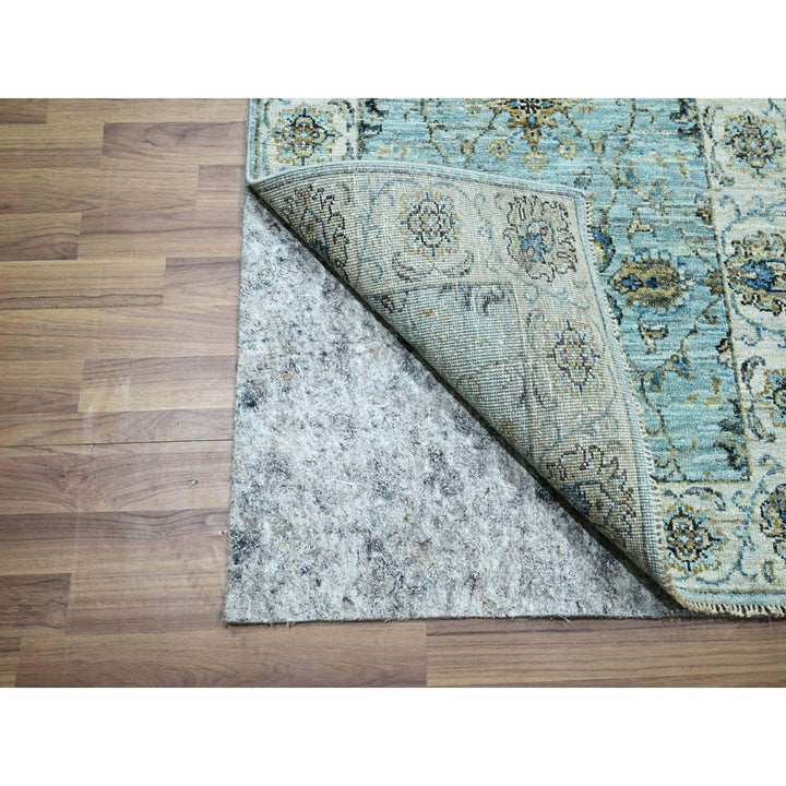 2'9" x 24'3" New Hand Knotted Blue Wool Runner Oriental Rug - MOA10276113