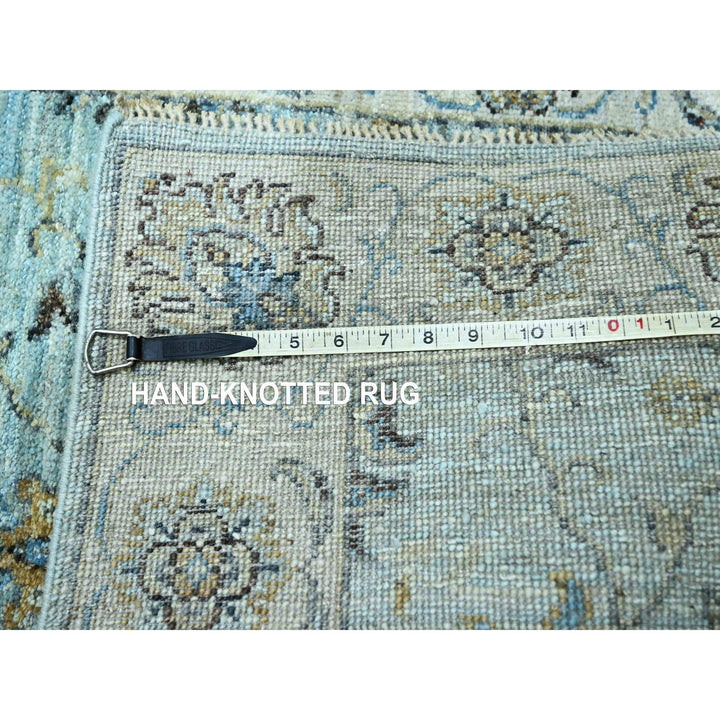 2'9" x 24'3" New Hand Knotted Blue Wool Runner Oriental Rug - MOA10276113