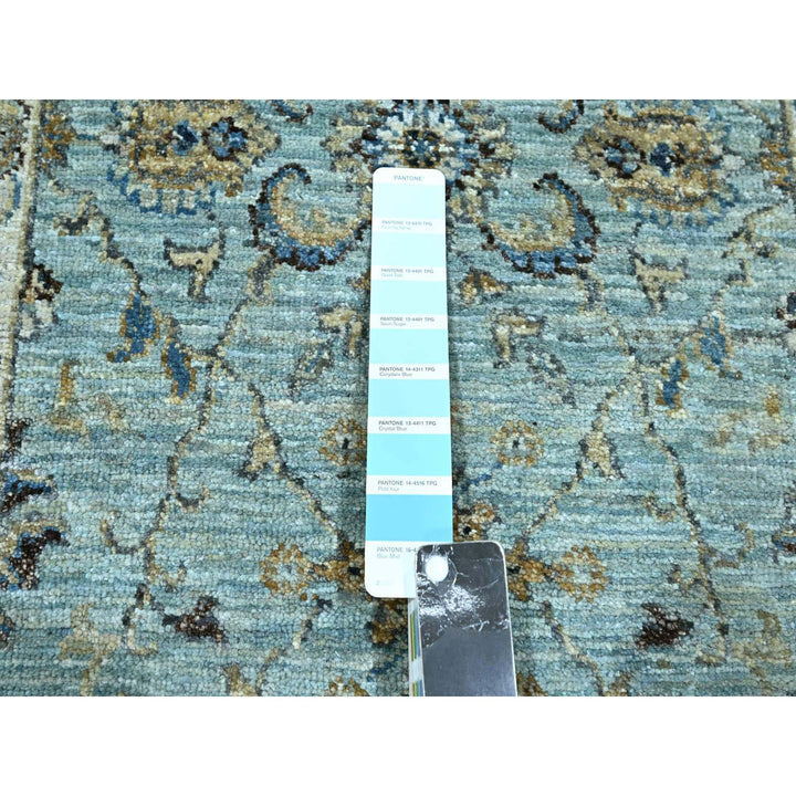 2'6" x 15'9" New Hand Knotted Blue Wool Runner Oriental Rug - MOA10276115