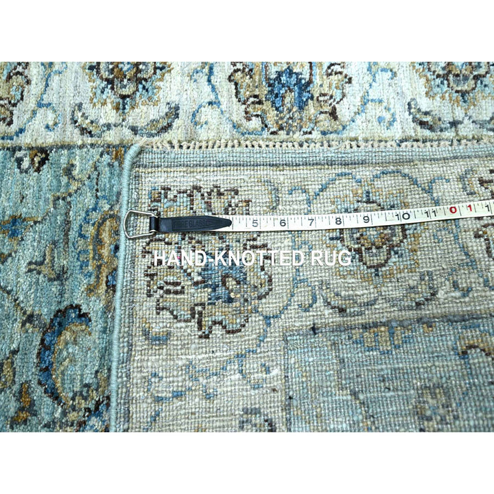 2'6" x 15'9" New Hand Knotted Blue Wool Runner Oriental Rug - MOA10276115