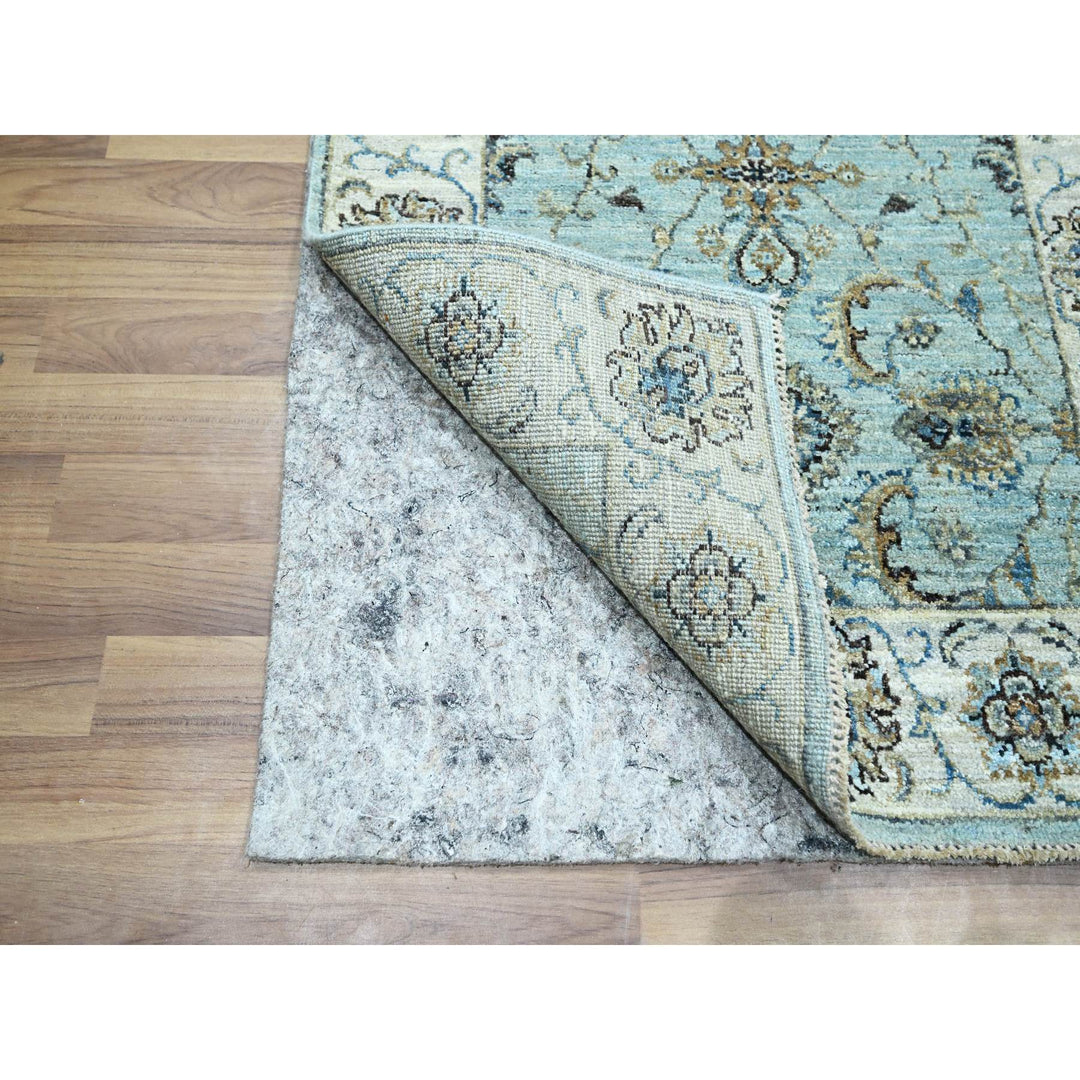 2'7" x 13'11" New Hand Knotted Blue Wool Runner Oriental Rug - MOA10276116