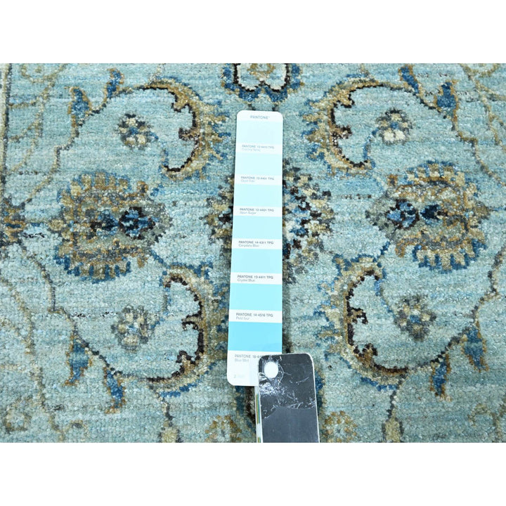 2'7" x 13'11" New Hand Knotted Blue Wool Runner Oriental Rug - MOA10276116