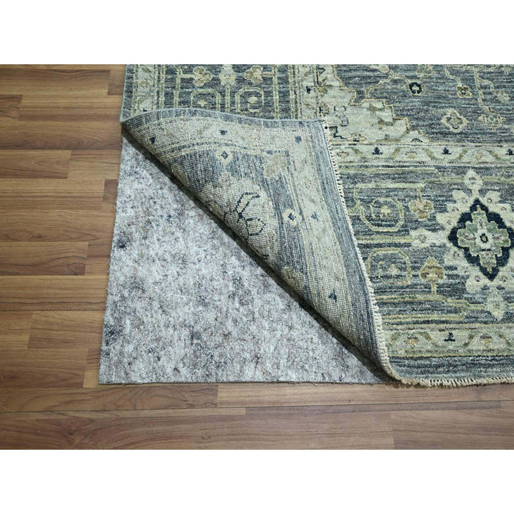 11'11" x 15'0" New Hand Knotted Grey Wool Rectangle Oriental Rug - MOA10276117