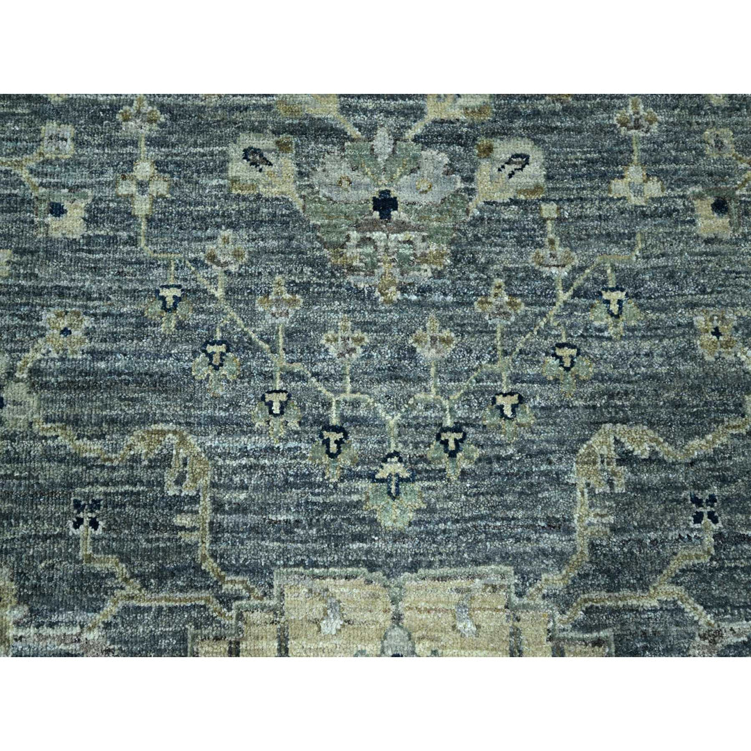 11'11" x 15'0" New Hand Knotted Grey Wool Rectangle Oriental Rug - MOA10276117